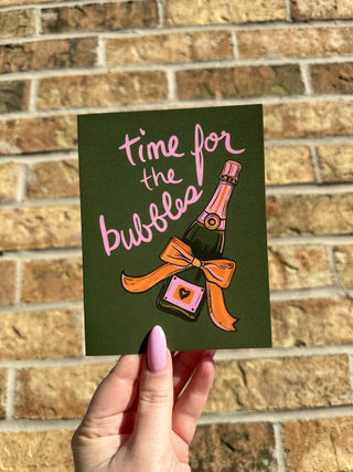 Time For The Bubbles Celebration Greeting Card