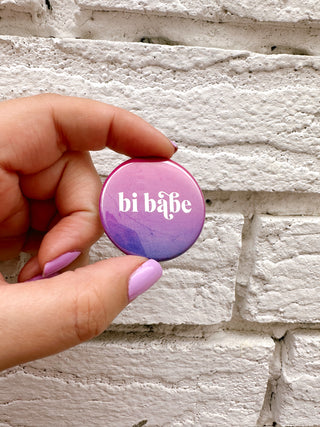 Bi Babe Button Pin