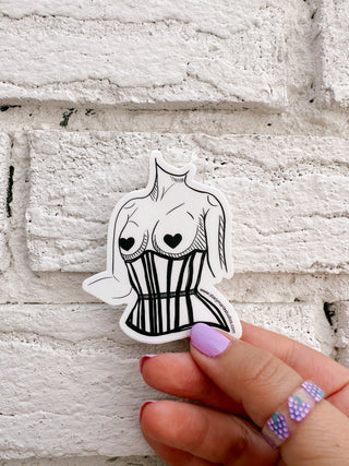 Corset and Hearts Sticker