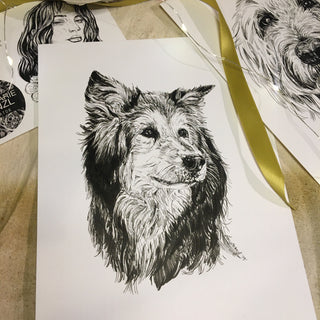 Custom Pet Portrait - Ink on Paper